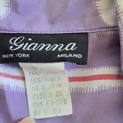 Gianna Blouse Womens Size 8 (Med) Light Purple, Pink And White Vintage