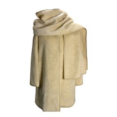 Vintage Bonnie Cashin for Sills Mohair Cape Poncho Hovland Swanson Beige OS M-XL