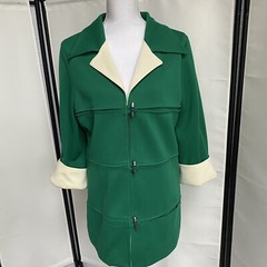 Butte Knit Vtg Women M-L Green Long Jacket Top Toggle Closure St Patricks DayE7