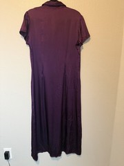 Halston Sz 13 Shirt Dress Purple Silk Long Button Down Front Purple 1990s VTG