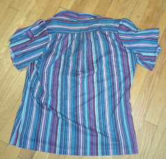 Teddi Of California Polyester 1970’s Striped Blouse Large