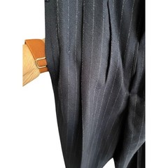 VTG Giorgio Sant’Angelo 100% Wool Pinstripe Trousers Navy Blue 70s Academia sz 6