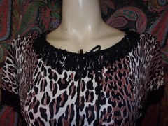 Vintage 60-70s FARIS “TREASURE” From California Leopard Print Nylon Fringe Top M