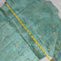 Vintage 50s Brocade Silk Tang Jacket Sz Sm Garden Scene Turquoise NEWLOOK Label