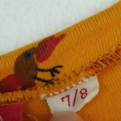 Betsey Johnson Alley Cat 7/8 XS Dress Vintage 70s Bird Print Yellow Puff Sleeve