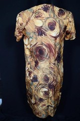 Vintage 1960’s-1970’s French Acetate Golden Swirl Floral Print Dress Size 8+