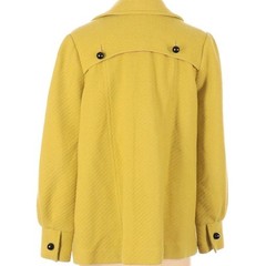 Julie Haus Anthro Mustard Wool Coat Jacket S Mod Retro Swing USA Statement Chic