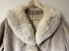 Vintage 60’s Fox Fur Collar Long Brazotta Coat XL-1X Mad Men Old Money Glam