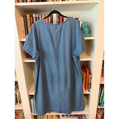 Vintage Blair Denim Dress with Red & White Lighthouse Embroidery