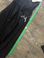 Vintage 1960’s Dress Women’s Black Polka Dot Lace Halter Maxi Gown