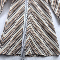 S Eisenberg California Chevron Mock Neck Sweater Dress Retro Boho No Size Tag