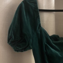 Vintage House of Bianchi Emerald Green Velvet & Taffeta Dress 80’s Sweetheart
