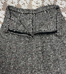 Vintage 1950s 1960s Home Sewn Textured Heavy Wool Midi Paneled Skirt