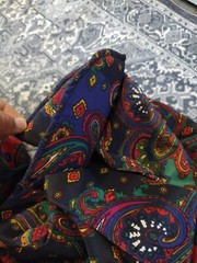 Vtg 70s Sara Stephen Polyester Shirt Button Loud Psychedelic Paisley Mulitcolor