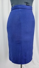 Vintage Jacqueline Ferrar Blue Pencil Skirt w Lining in Rayon/Linen Blend Size 6