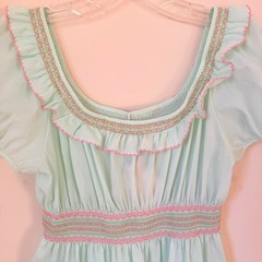 Vintage 60s Barbizon Southwest Mint Green Mini Babydoll Dress