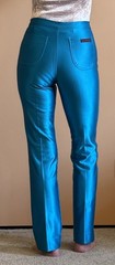 Diane von Furstenberg Vintage 1970 Disco Pants. Teal Blue Size L Made In uSA