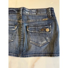 Papaya Denim Mini Skirt Medium Wash Distressed Y2K Low Rise Size S Style 4442