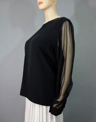 Vintage 60’s~LIHLI Saks Fifth Avenue~Luxurious Silk Chiffon Evening Blouse Sz 1X