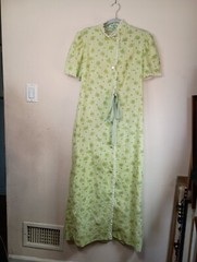 Vintage Dressing Gown Robe Gaymode for JC Penney Cotton Floral Ribbon Belt EUC