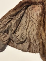 Vintage Real Fur Stole Cape Wrap Brown Pelt Swing 1950s Style Glam Shrug