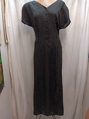 Vintage 1980’s Black & White Rayon Dress by Wild Rose Size Large