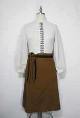 Vintage Gray, Brown Everyday Dress Honeycomb Double-knit, Very nice, Size M