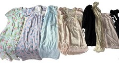 70’s-60s vtg lot of 8 slips nighties robe lace detail Mixed Sizes