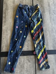 Vintage 90s Women’s Art Boutique Mirrors & Stripes Palmetto Denim Jeans Size 12