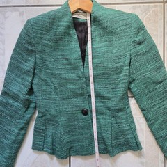 Vintage 80s green 2-piece blazer and skirt set Michelle Stuart Size 2 Petite