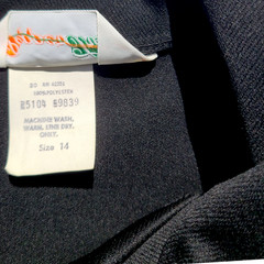 NOS Vintage 1970s MOD Womens Polyester Jumpsuit Black Disco Sz M-L Wide Leg