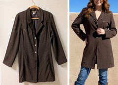 Roughrider By Circle T Vintage Brown Mid Length Riding Western Jacket L