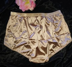 Vintage Second Skin Satin High Waisted Full Brief Granny Panties NWT-3XL