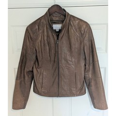 VTG Wilsons Leather Maxima Jacket Women’s Size Medium Brown Bomber Coat 90s GUC