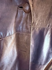 Vintage G-III Leather Brown Full Length Long Coat Womens Medium Lined Duster