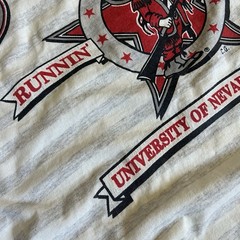 Made in U.S.A. UNLV TENNiS HEATHER ASH CREAM SLUBBY STRiPED SiNGLE STiTCH BELTON