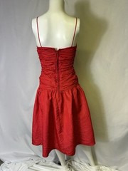 Vintage 80s Red Satin Ruched Prom Dress By John Richard Of California Size 3/4