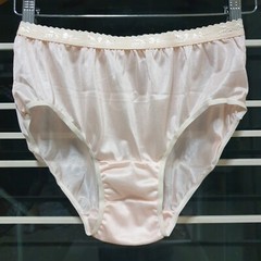Vintage Silky Nylon Panty Sissy Orange Bikini Sheer Brief Size 7-8 Hip 38-42″