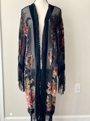 VTG 90s ARIE A brand 2 Pc Boho Whimsygoth Maxi Dress & Kimono Jacket SZ L MINT!
