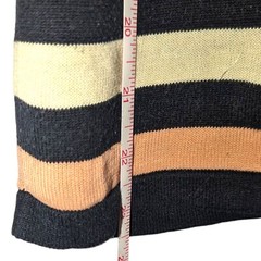 Vintage City Silk Striped Multicolor Silk Knit Blouse Retro 90s Style – Size M