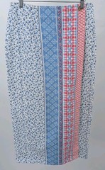 VTG 90s Vivaldi Denim Blue Floral Midi Wrap Skirt Size 12 Western Prairie