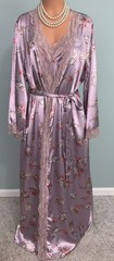 New Glossy Secret Satin Peignoir Set 3X Slip Dress Nightgown Robe Lingerie 2pc
