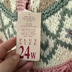 Vtg Women’s Handknit Cardigan Sweater Plus Size 24W Cottagecore Chunky Knit NWT
