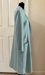 Vintage GENNY Light Blue Coat & Dress Set, Wool Silk Lycra, Size 46 (Italian)