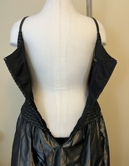 Vintage Scott McClintock Silver Gray Corset Style Full Skirt Dress Sz 14W