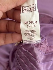 VTG 70’s Sears Nightgown Dress Purple Sz M Nylon Lace Size M 12-14