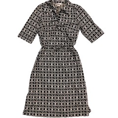 Vintage hot papaya women’s black white geometric print dress minimalist medium L