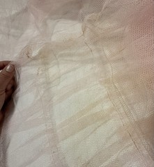 1950’s Vintage Pink Lace Ruffle Strapless Prom Party Dress with Bolero Jacket