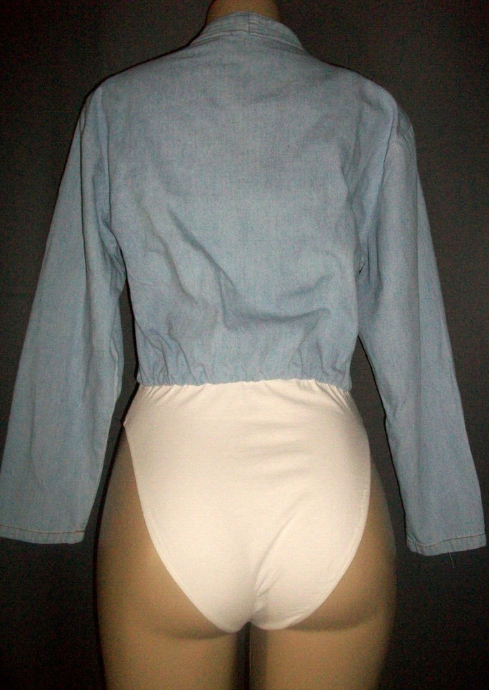 Vtg Best American Long Sleeve Cotton Bodysuit Shirt Top S