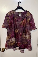 Vintage Women’s R&M Richard’s Woman 20W Purple Floral Blouse